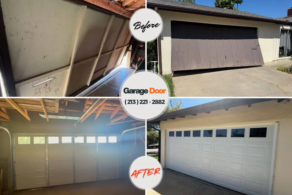 Before and after: garage door repair Wyomissing, PA